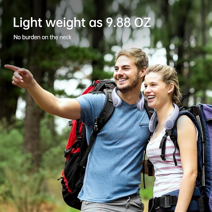 Portable Neck Fan Upgraded, Neckbrace Personal Hands Free, 5 Speed Gears Adjustment, 5000 mAh Wearable Bladeless Quiet