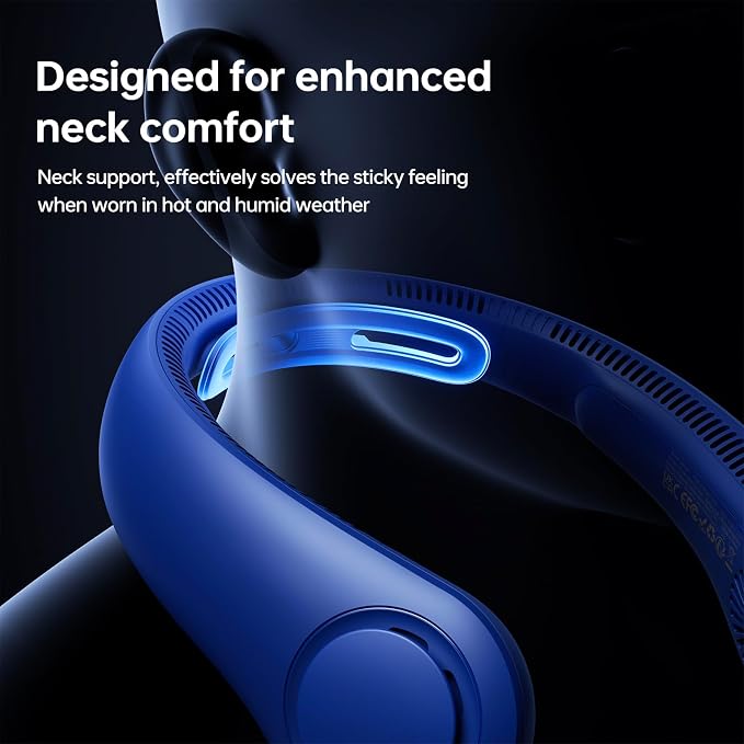 Portable Neck Fan Upgraded, Neckbrace Personal Hands Free, 5 Speed Gears Adjustment, 6000 mAh Wearable Bladeless Quiet