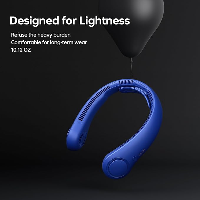 Portable Neck Fan Upgraded, Neckbrace Personal Hands Free, 5 Speed Gears Adjustment, 6000 mAh Wearable Bladeless Quiet