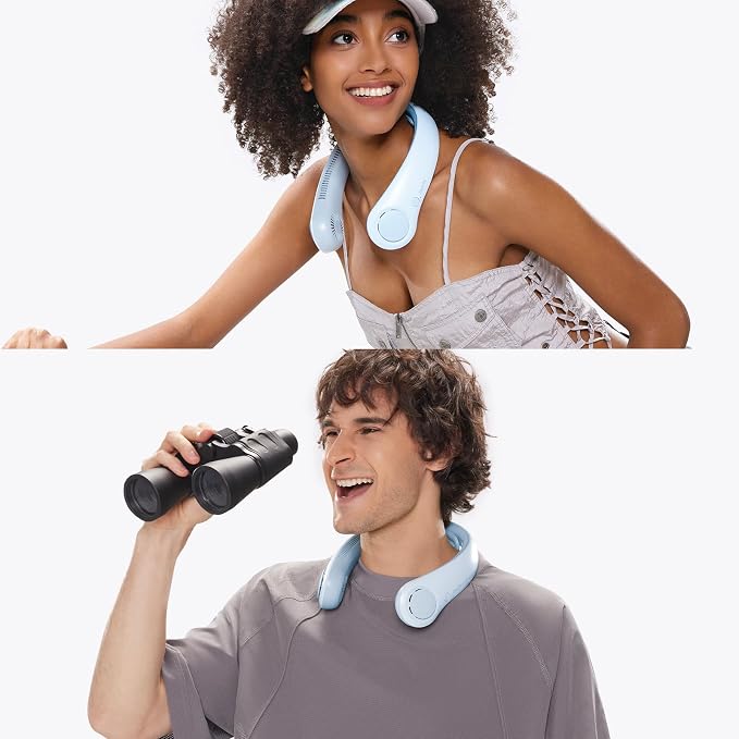 Portable Neck Fan Upgraded, Neckbrace Personal Hands Free, 5 Speed Gears Adjustment, 6000 mAh Wearable Bladeless Quiet