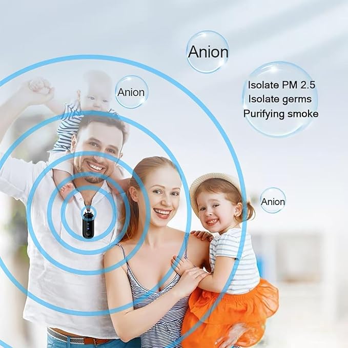 Portable Negative Ion Air Purifier Necklace, Personal Wearable Purification Device, Black, 3.1 x 1.4 x 0.9 Inches, alternate