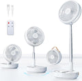 Portable Oscillating Travel Fan, 10400mAh Battery Operated Rechargeable USB Floor Table Desk Fan with Remote, 4 Speed