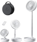 Portable Pedestal Fan 16000mAh Battery [Max 74h Runtime], Foldable Oscillating Standing Fan, Collapsible Desk Fans, LED