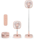 Portable Pedestal Fan - Foldaway Standing Fan Foldable Desk Fan, Use 7200Mah Rechargeable Battery, Remote Control Telescopic