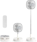 Portable Pedestal Fan - Foldaway Standing Fan Foldable Desk Fan, Use 7200Mah Rechargeable Battery, Remote Control Telescopic