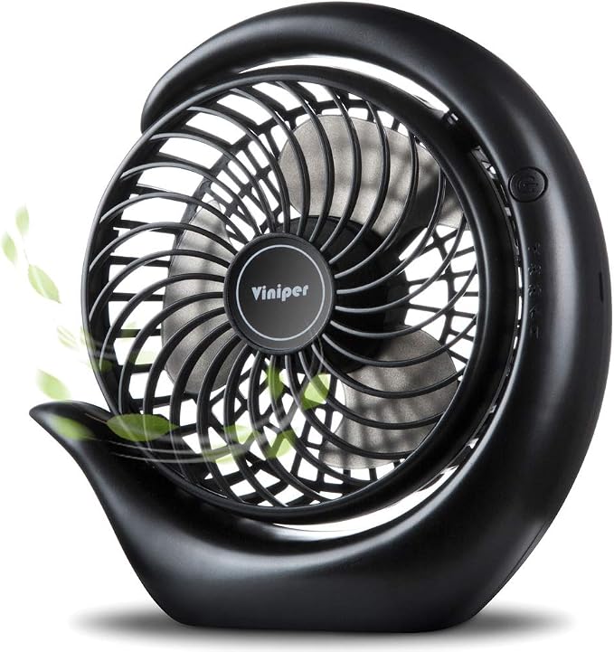 Portable Rechargeable Fan, Small Desk Fan: 3 Speeds & about 8-24 Hours Longer Working, 180 Rotation, Portable Battery Desktop