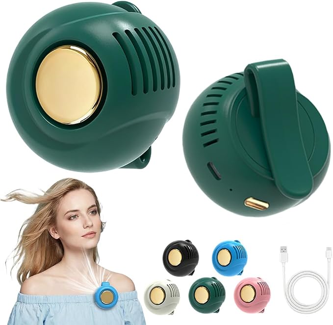 Portable Silent Mini Bladeless Electric Fan, 2026 New Clip On Fan for Shirt & Waist Adjustable 3-Speed Suspended Whirlwind