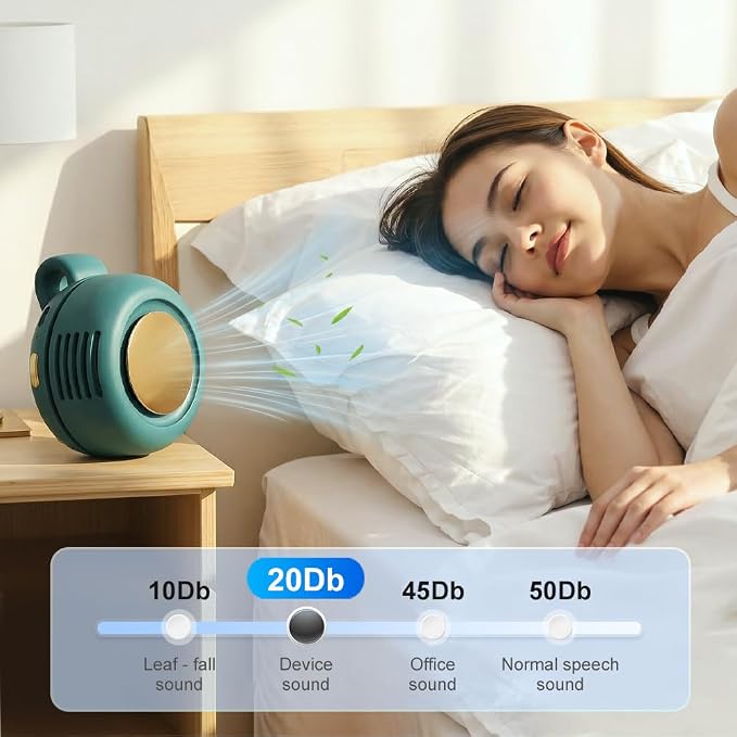 Portable Silent Mini Bladeless Electric Fan, 2026 New Clip On Fan for Shirt & Waist Adjustable 3-Speed Suspended Whirlwind