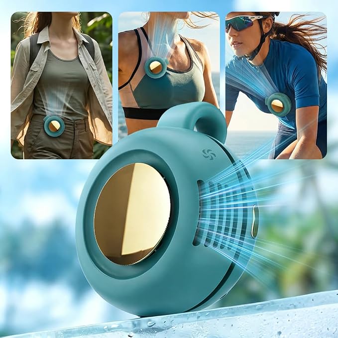 Portable Silent Mini Bladeless Electric Fan, 2026 New Clip On Fan for Shirt & Waist Adjustable 3-Speed Suspended Whirlwind
