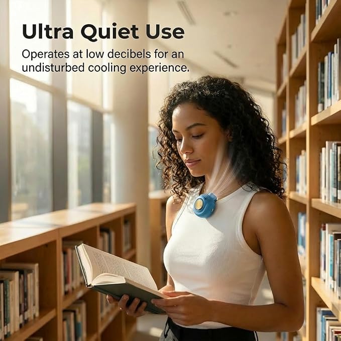 Portable Silent Mini Bladeless Electric Fan, 2026 New Mini USB Rechargeable 360° Rotatable Fan, 3-Speed Silent Mini Bladeless