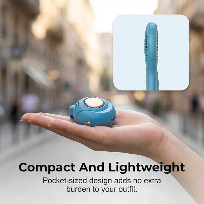 Portable Silent Mini Bladeless Electric Fan, 2026 New Mini USB Rechargeable 360° Rotatable Fan, 3-Speed Silent Mini Bladeless