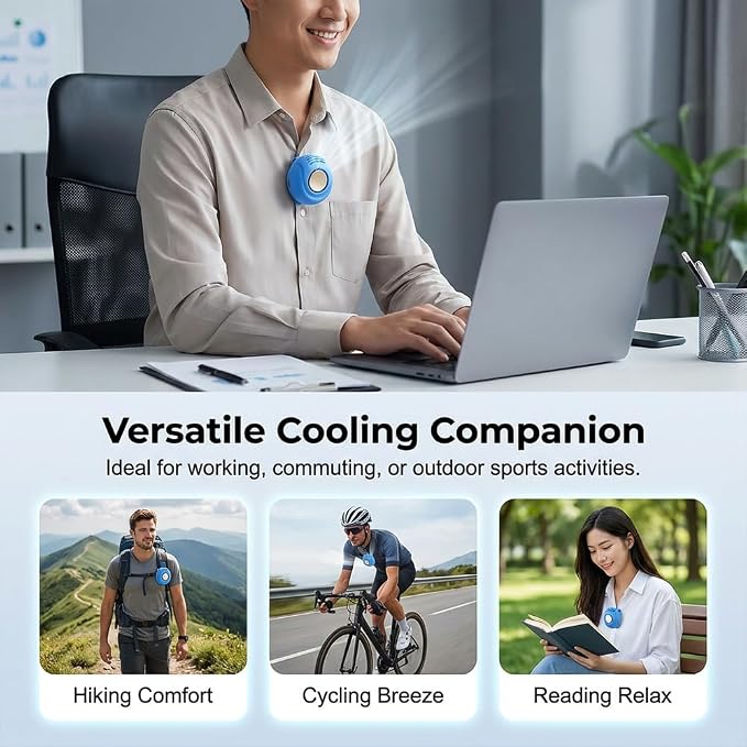 Portable Silent Mini Bladeless Electric Fan, 2026 New Mini USB Rechargeable 360° Rotatable Fan, 3-Speed Silent Mini Bladeless