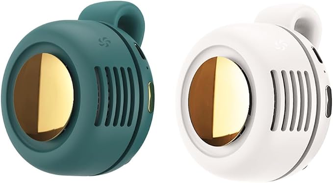 Portable Silent Mini Bladeless Electric Fan, 360° Rotatable Small Fan Clip on for Shirt & Waist, Adjustable 3-Speed Suspended