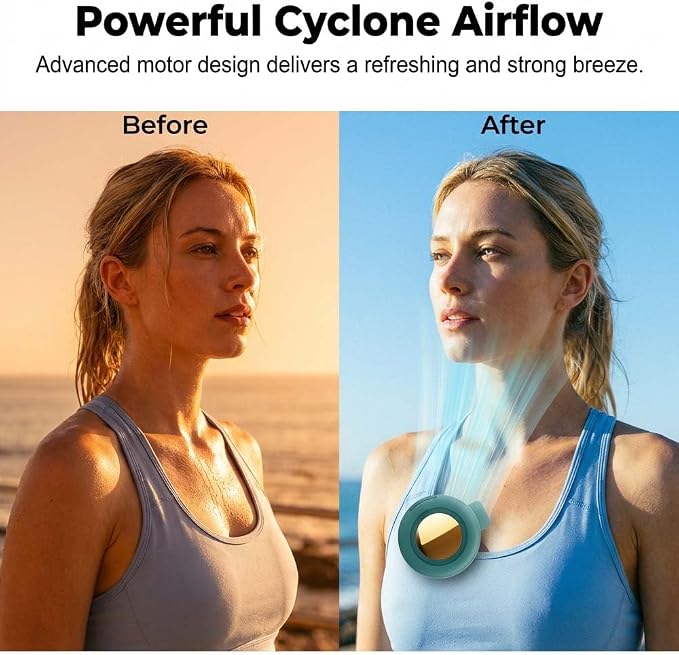 Portable Silent Mini Bladeless Electric Fan Clip On, 2026 New Small Fan Clip on for Shirt & Waist, Adjustable, alternate view