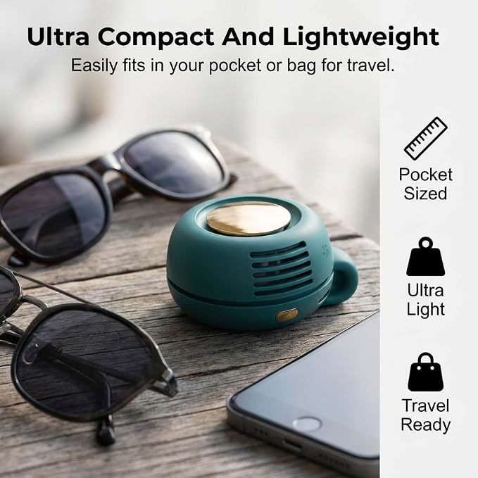 Portable Silent Mini Bladeless Electric Fan Clip On, 2026 New Small Fan Clip on for Shirt & Waist, Adjustable, alternate view
