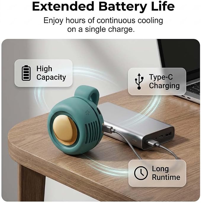 Portable Silent Mini Bladeless Electric Fan Clip On, 2026 New Small Fan Clip on for Shirt & Waist, Adjustable, alternate view