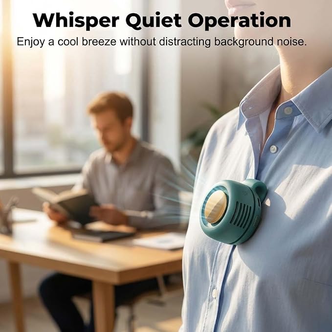 Portable Silent Mini Bladeless Electric Fan Clip On, 2026 New Small Fan Clip on for Shirt & Waist, Adjustable, alternate view