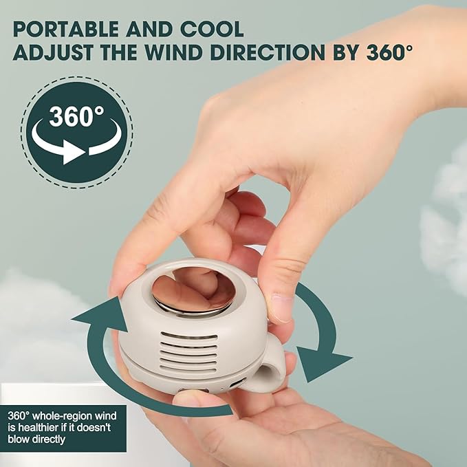 Portable Silent Mini Bladeless Fan Clip On,Small Clip Fan, Adjustable 3 Speeds Suspended, alternate product view 4