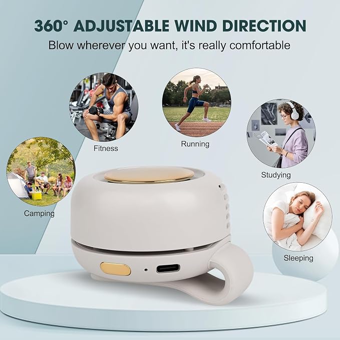 Portable Silent Mini Bladeless Fan Clip On,Small Clip Fan, Adjustable 3 Speeds Suspended, alternate product view 6