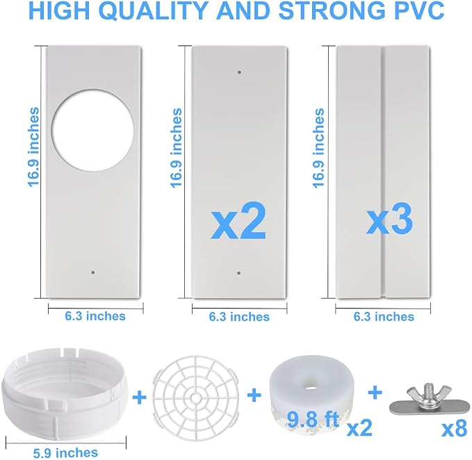 Portable Sliding Door Air Conditioner Kit, New Upgrade Door AC KIT, Adjustable AC Sliding Door Vent Kit 16.9, alternate view
