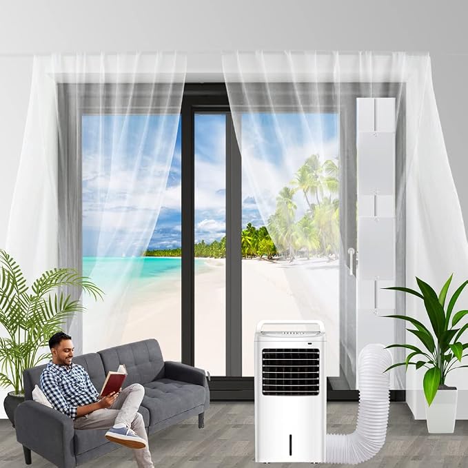Portable Sliding Door Air Conditioner Kit, New Upgrade Door AC KIT, Adjustable AC Sliding Door Vent Kit 16.9, alternate view