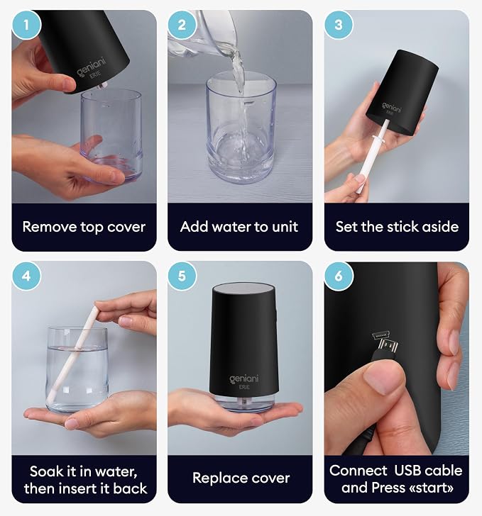 Portable Small Cool Mist Humidifier – USB Powered (Not Rechargeable), Compact Desktop Humidifier for Plants, Office