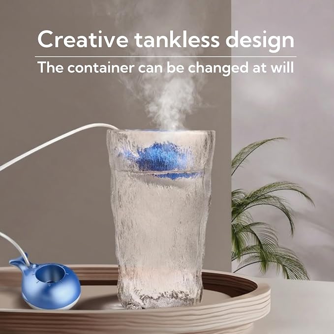 Portable Small Humidifier Dual Nozzle - Large Cool Mist Humidifiers Double Spray Ports, Water Shortage Protection