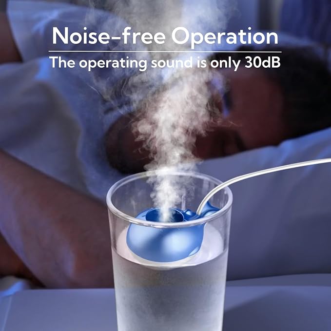 Portable Small Humidifier Dual Nozzle - Large Cool Mist Humidifiers Double Spray Ports, Water Shortage Protection