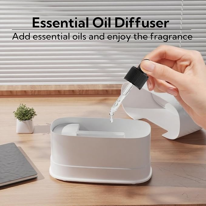 Portable Small Humidifier Dual Nozzle - Large Cool Mist Humidifiers Double Spray Ports, Water Shortage Protection