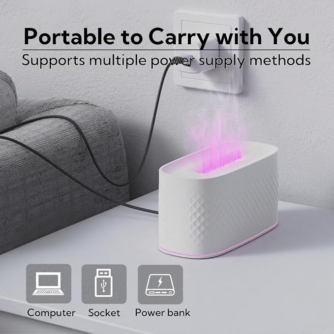 Portable Small Humidifier Dual Nozzle - Large Cool Mist Humidifiers Double Spray Ports, Water Shortage Protection