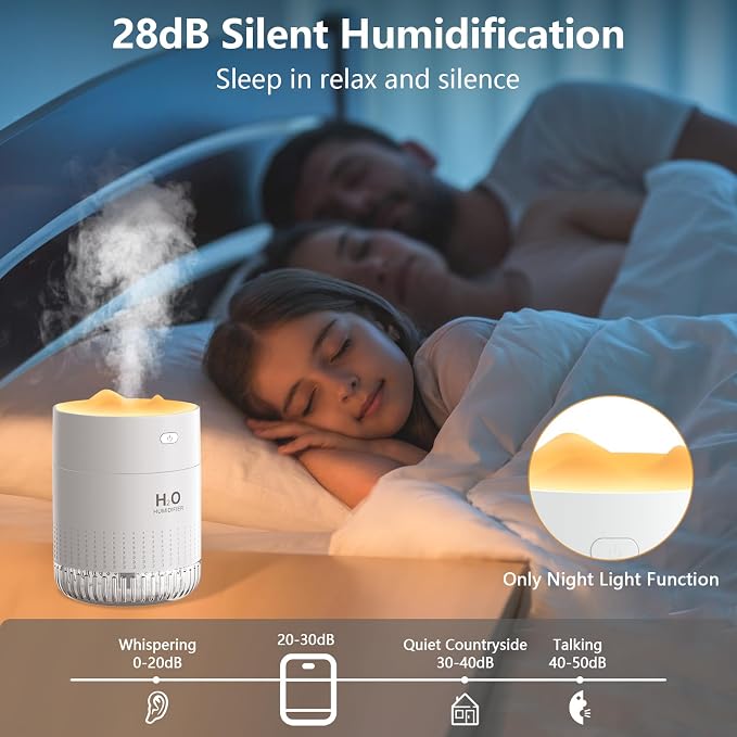 Portable Small Humidifier For Bedroom With Night Light Cool Mist Indoor Mini Small Air Humidifiers For Plants Travel Room Car