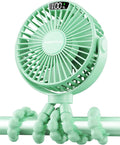 Portable Stroller Fan with LED Display, 4 Speed Rechargeable Mini Clip On Fan, 360° Rotate Flexible Tripod Better Cooling
