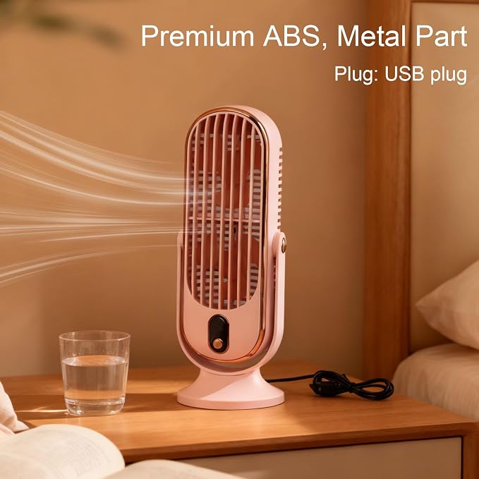 Portable Table Tower Fan,USB Plug In 5 Gears Desktop Fans Personal Quiet Brushless Motor Tower Fan Desk Fanfor Car Home
