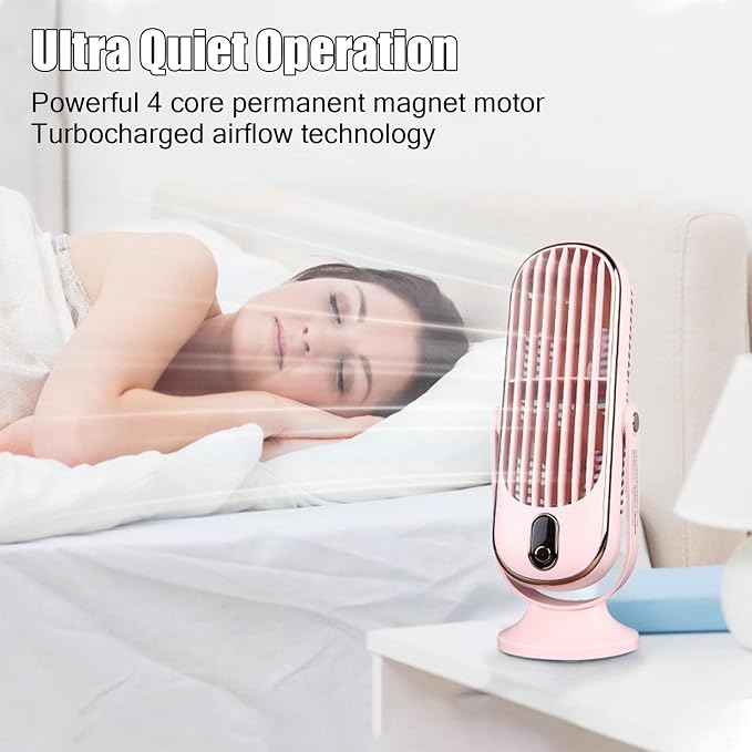 Portable Table Tower Fan,USB Plug In 5 Gears Desktop Fans Personal Quiet Brushless Motor Tower Fan Desk Fanfor Car Home