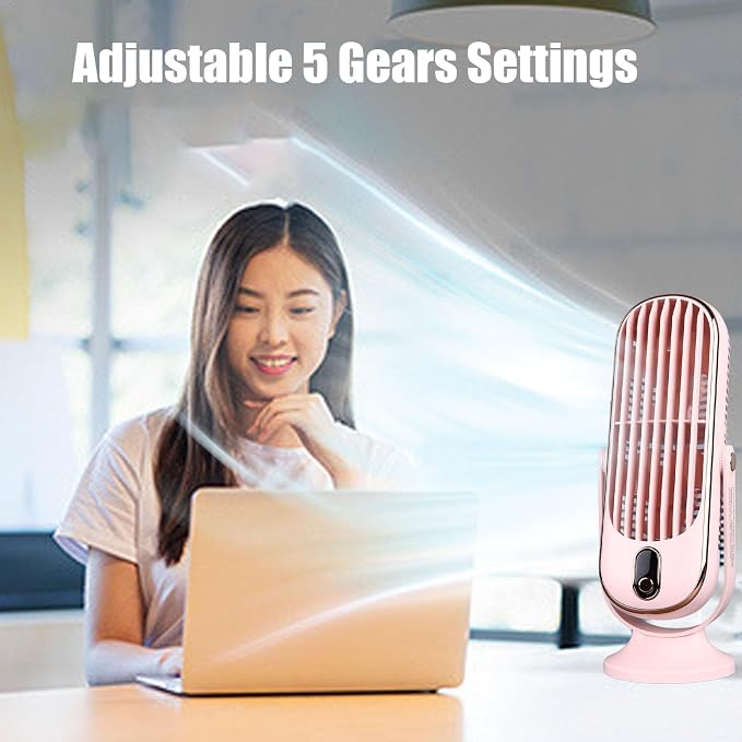 Portable Table Tower Fan,USB Plug In 5 Gears Desktop Fans Personal Quiet Brushless Motor Tower Fan Desk Fanfor Car Home