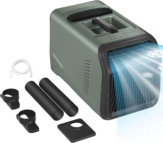 Portable Tent Air Conditioner, 5100 BTU 4-in-1 Cooling Camping AC Unit with 24h Timer & Fan, 110V Quiet Portable Air