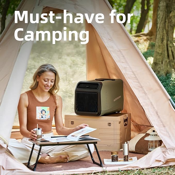 Portable Tent Air Conditioner, 5100 BTU 4-in-1 Cooling Camping AC Unit with 24h Timer & Fan, 110V Quiet Portable Air
