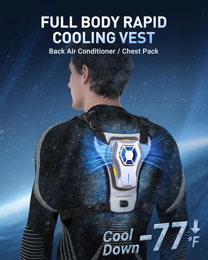 Portable Wearable Fan Rechargeable, Lightweight Cooling Vest, Portable Back Air Conditioner, Cooling Clothes Perfect for