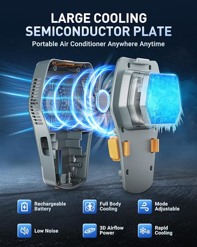 Portable Wearable Fan Rechargeable, Lightweight Cooling Vest, Portable Back Air Conditioner, Cooling Clothes Perfect for