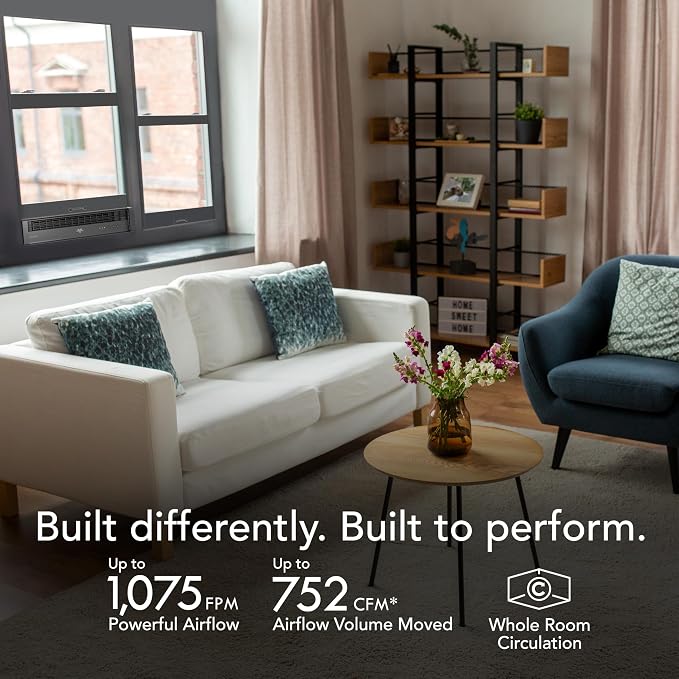 PORTAL® Window Fan with 3 Speeds, Reversible Exhaust Mode, Weather Resistant, Window Fan For Kitchen, Bedroom, Home, Low