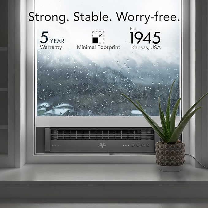 PORTAL® Window Fan with 3 Speeds, Reversible Exhaust Mode, Weather Resistant, Window Fan For Kitchen, Bedroom, Home, Low