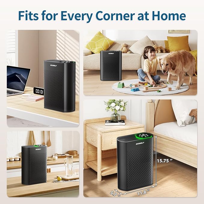Powerful Air Purifiers for Home Large Room Up to 2400 Ft2, HEPA Air Purifier with PM 2.5 Air Quality Display 20dB Sleep Mode