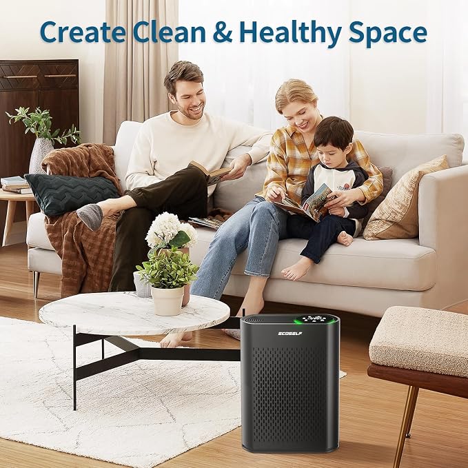 Powerful Air Purifiers for Home Large Room Up to 2400 Ft2, HEPA Air Purifier with PM 2.5 Air Quality Display 20dB Sleep Mode