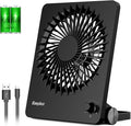 Powerful Desk Fan, 6000 Battery [Max 10-26H Working Time] Rechargeable Portable Personal Travel Fan with Step-less Speed