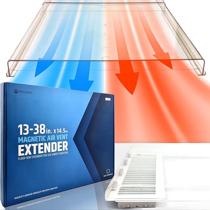 Powerful Magnetic Air Vent Extender for Floor Under Furniture - Sturdy & Durable - Super Strong Neodymium Magnets (Upgraded