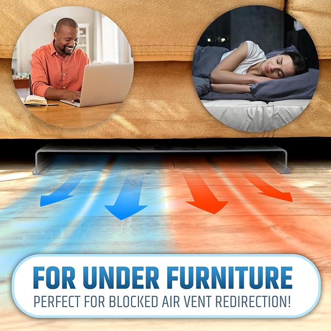 Powerful Magnetic Air Vent Extender for Floor Under Furniture - Sturdy & Durable - Super Strong Neodymium Magnets (Upgraded