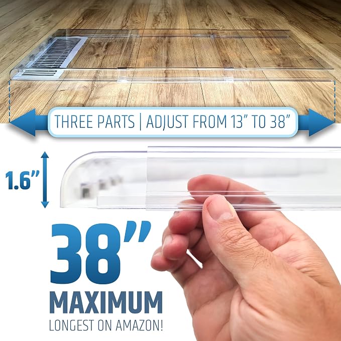 Powerful Magnetic Air Vent Extender for Floor Under Furniture - Sturdy & Durable - Super Strong Neodymium Magnets (Upgraded