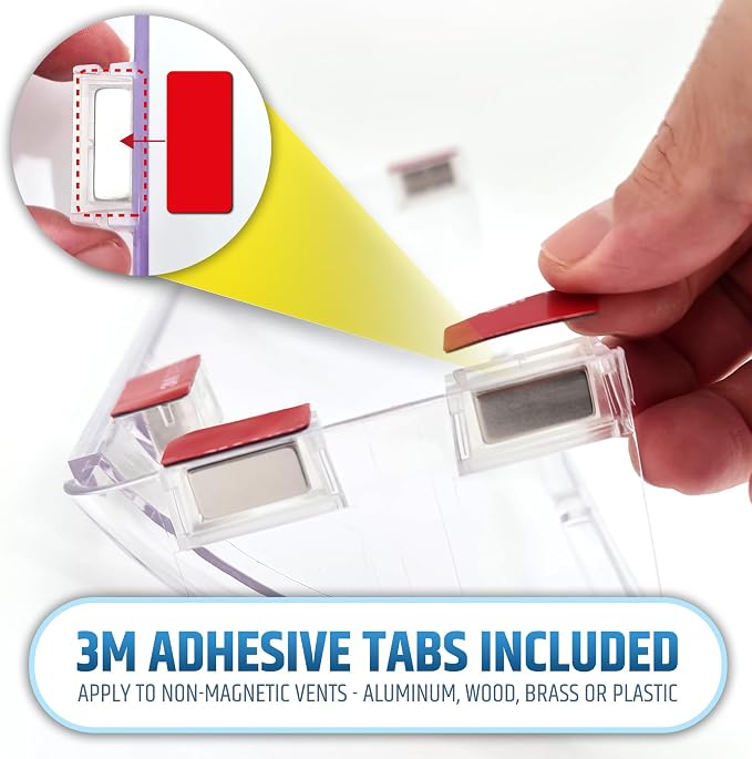 Powerful Magnetic Vent Air & Heat Deflector (4 Pack) for Ceiling, Floor and Wall - Will Never Fall Off - Adjustable from 9.2”