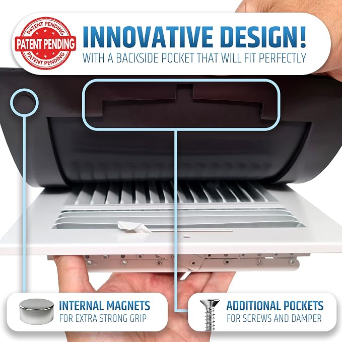 Powerful Magnetic Vent Covers (2-Pack) That Will Never Fall Off (Upgraded Design) - for Sealing, alternate view 5
