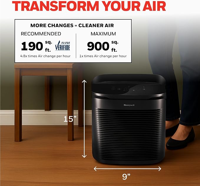 PowerPlus HEPA Air Purifier for Home, 968 Ft2 Rooms in 1 hour, Reduces Allergens, Dust, Pollen, Smoke, Pet Dander, Odors